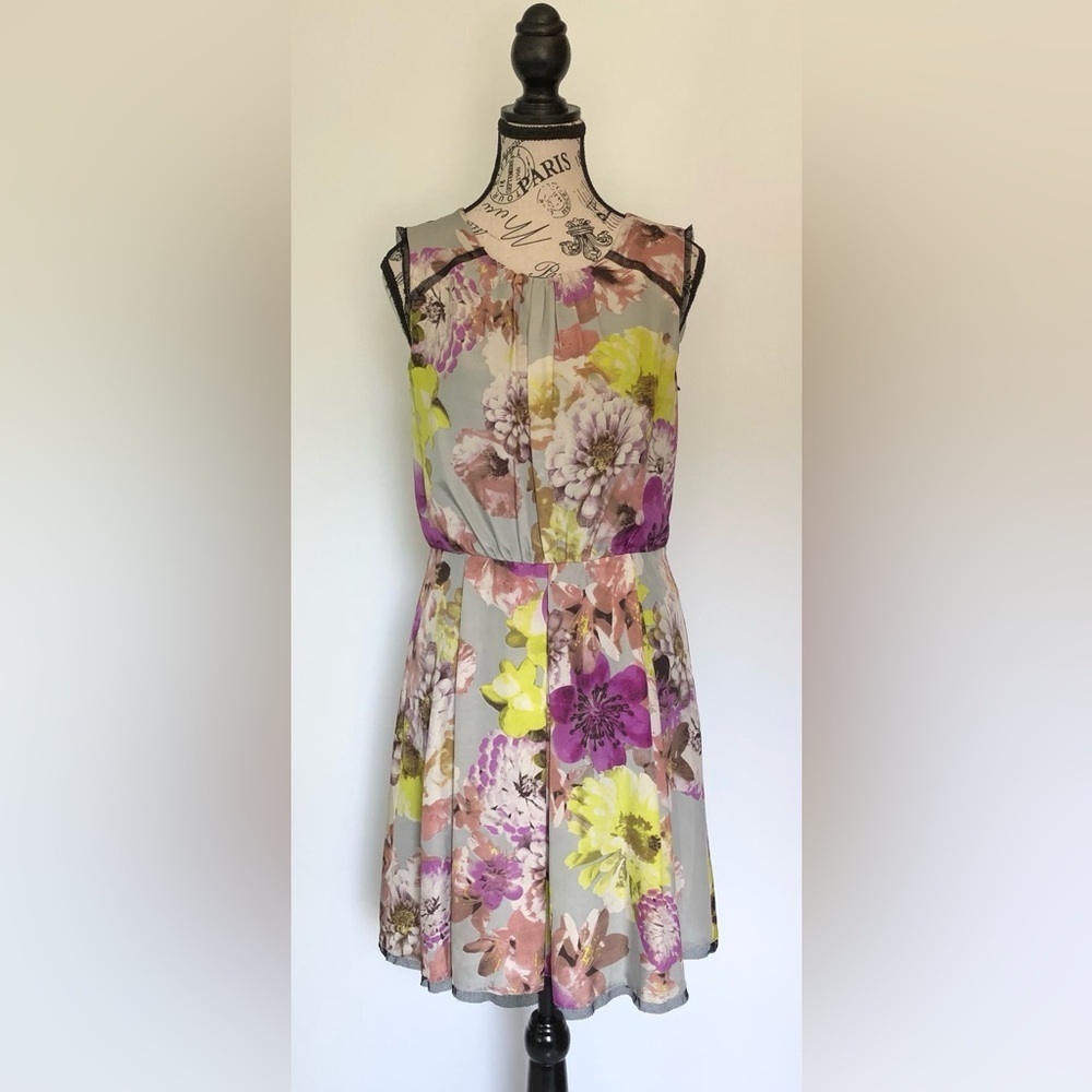 Label by ECI New York Dress Grey/Purple/Yellow Size 8